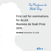 ALLEA Opens Call for Nominations for the Madame de Staël Prize 2026